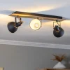 Lindby Gang|Loftlamper > loftlampe Aylis, 3 lyskilder, 60 cm, sort, træ, E14