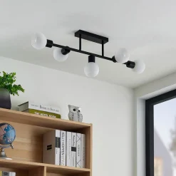 Lindby Gang|Loftlamper > loftlampe Biscala, 5flg, sort/opal