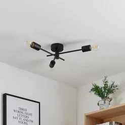 Lindby Gang|Loftlamper > loftlampe Cerros, 3 lyskilder, sort, metal