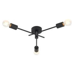 Lindby Gang|Loftlamper > loftlampe Cerros, 3 lyskilder, sort, metal
