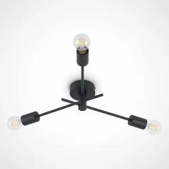 Lindby Gang|Loftlamper > loftlampe Cerros, 3 lyskilder, sort, metal