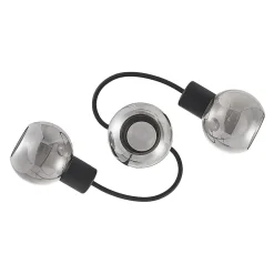 Loftlamper|Loftlamper ^ Lindby loftlampe Ciala, 3 lyskilder, sort, røgfarvet, glas