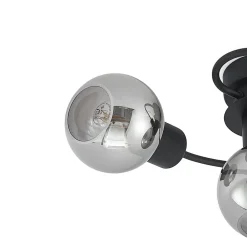 Loftlamper|Loftlamper ^ Lindby loftlampe Ciala, 3 lyskilder, sort, røgfarvet, glas