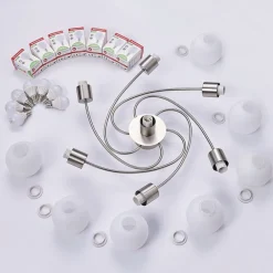 Lindby Gang|Loftlamper > loftlampe Ciala, 7 lyskilder, nikkelfarvet, glas