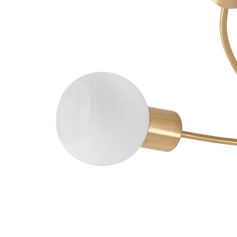 Gang|Loftlamper ^ Lindby loftlampe Ciala, 7 lyskilder, messingfarvet, glas