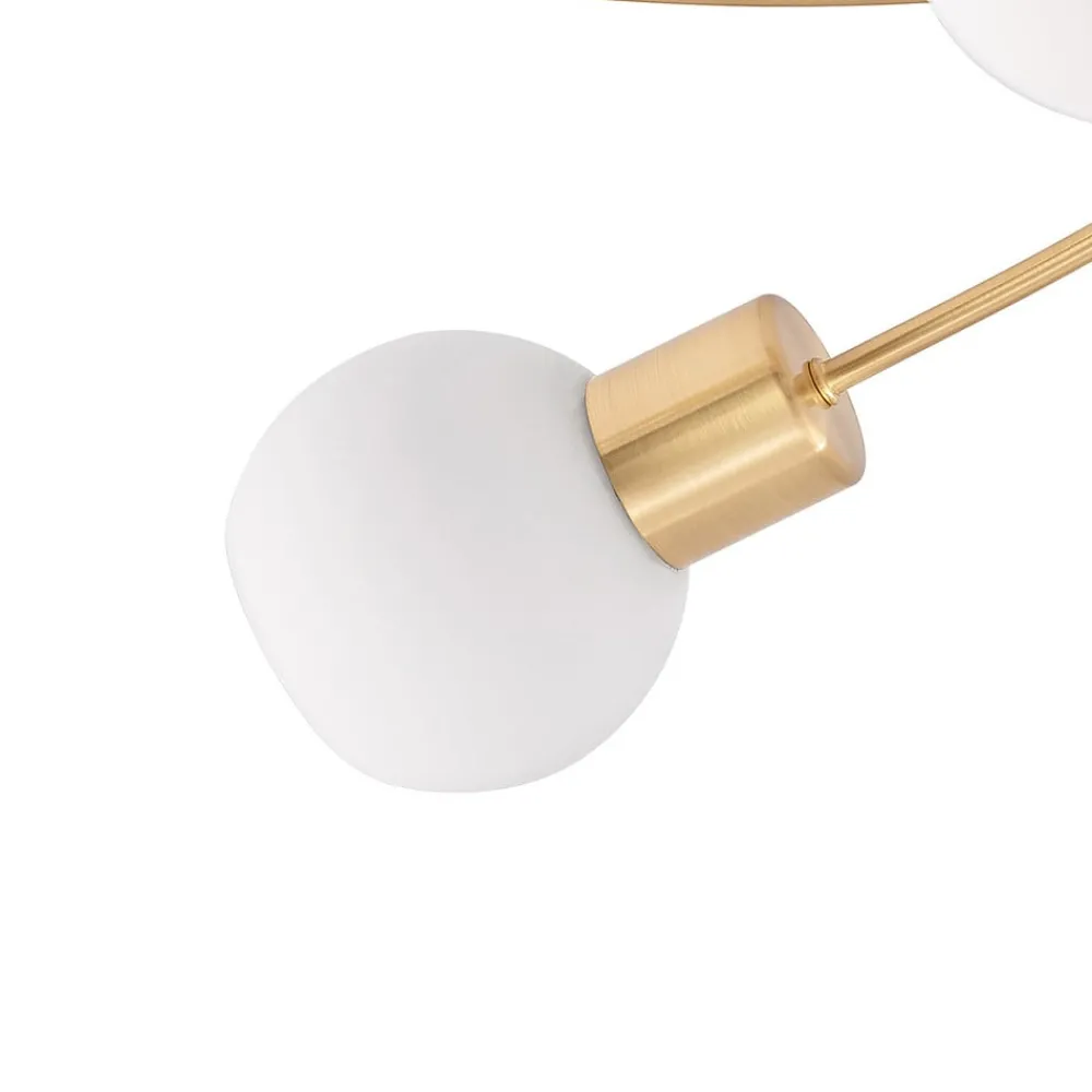 Gang|Loftlamper ^ Lindby loftlampe Ciala, 7 lyskilder, messingfarvet, glas
