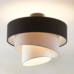 Lindby Gang|Loftlamper > loftlampe Coria, sort/grå/hvid, Ø 40 cm, E27