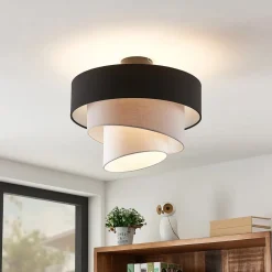 Lindby Gang|Loftlamper > loftlampe Coria, sort/grå/hvid, Ø 40 cm, E27