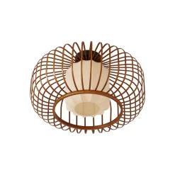 Lindby Loftlamper|Pendellamper > loftlampe Davella, Ø 50 cm, bambus, tekstil