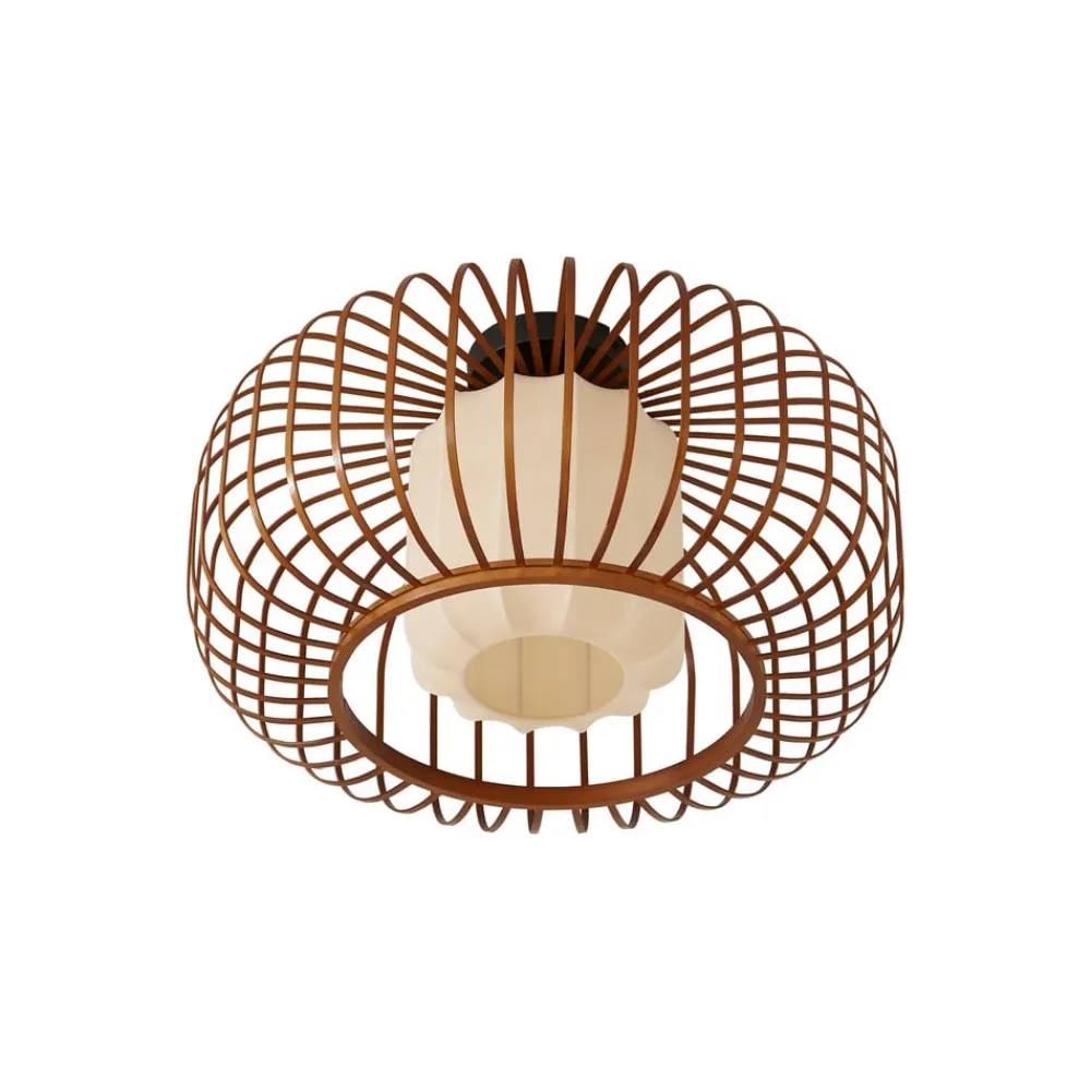Lindby Loftlamper|Pendellamper > loftlampe Davella, Ø 50 cm, bambus, tekstil
