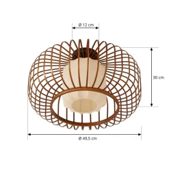 Lindby Loftlamper|Pendellamper > loftlampe Davella, Ø 50 cm, bambus, tekstil