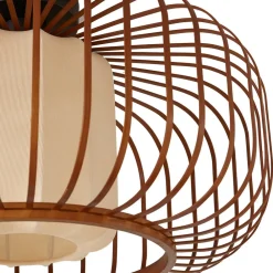 Lindby Loftlamper|Pendellamper > loftlampe Davella, Ø 50 cm, bambus, tekstil