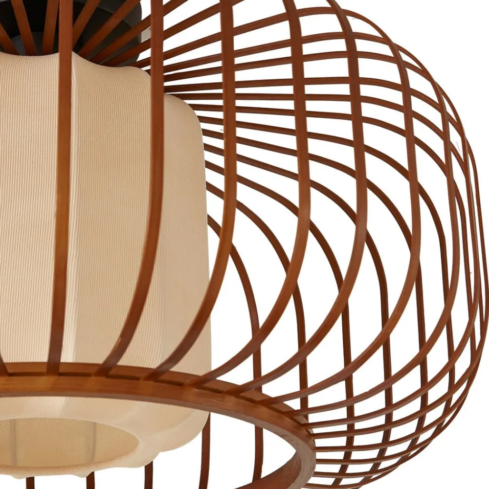 Lindby Loftlamper|Pendellamper > loftlampe Davella, Ø 50 cm, bambus, tekstil