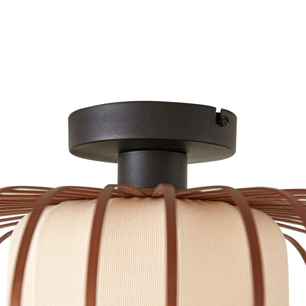 Lindby Loftlamper|Pendellamper > loftlampe Davella, Ø 50 cm, bambus, tekstil