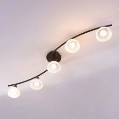 Lindby Gang|Pendellamper > loftlampe Della, sort-guld, 110 cm, 5 lyskilder, E14