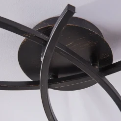 Gang|Loftlamper ^ Lindby loftlampe Della, sort-guld, Ø 58 cm, 3 lyskilder, E14