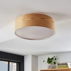 Loftlamper|Loftlamper ^ Lindby loftlampe Dominic, Ø 45 cm, 3 lyskilder, træ