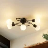 Lindby Loftlamper > loftlampe Elaina, 66 cm, 5 lyskilder, sort/hvid, E14