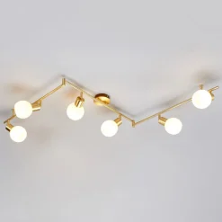 Lindby Loftlamper|Pendellamper > loftlampe Elaina, 180 cm, 6 lyskilder, messing, glas, E14