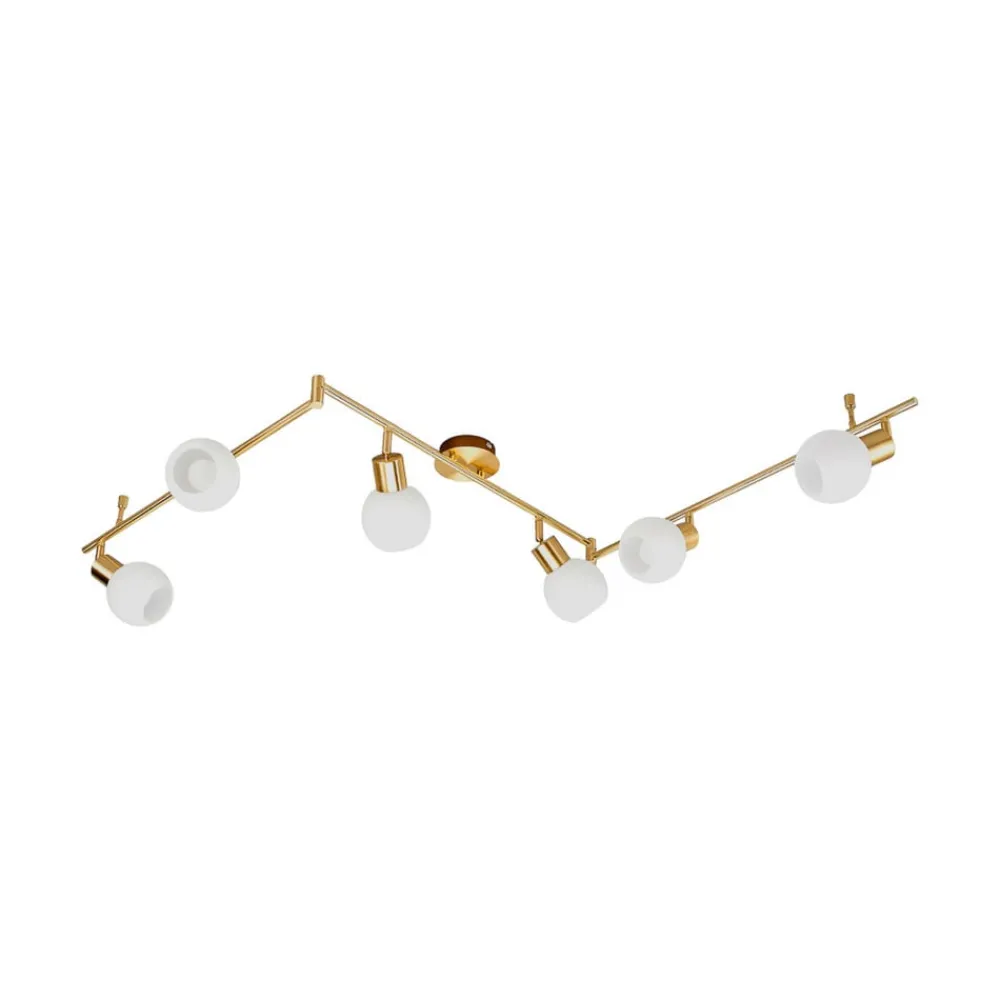 Lindby Loftlamper|Pendellamper > loftlampe Elaina, 180 cm, 6 lyskilder, messing, glas, E14