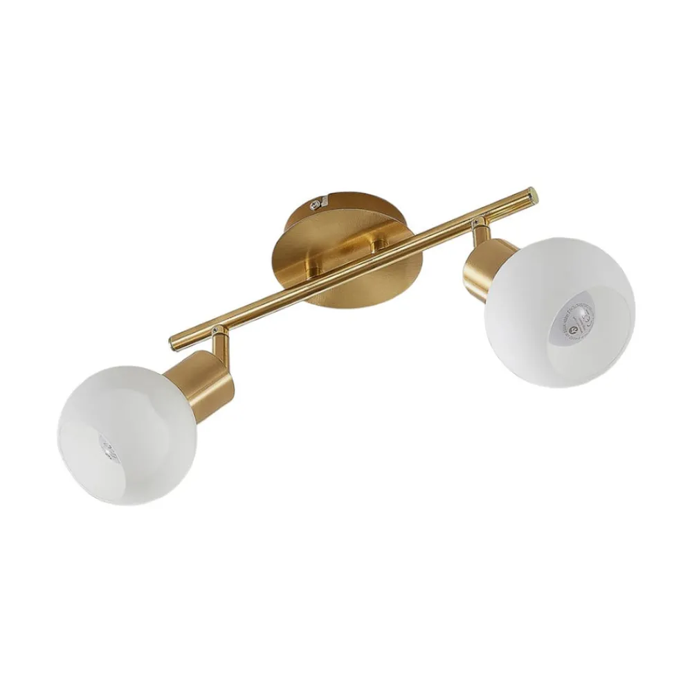 Loftlamper|Pendellamper ^ Lindby loftlampe Elaina, 30 cm, 2 lyskilder, messing, glas, E14