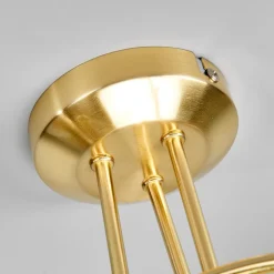 Loftlamper|Loftlamper ^ Lindby loftlampe Elaina, Ø52cm, 3 lyskilder, messing, glas, E14