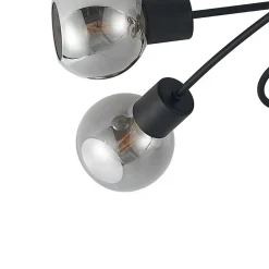 Loftlamper|Loftlamper ^ Lindby loftlampe Elaina, 66 cm, 5 lyskilder, sort/røget, E14