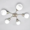 Lindby Loftlamper|Loftlamper > loftlampe Elaina, Ø 54cm, 5 lyskilder, nikkel, glas, E14