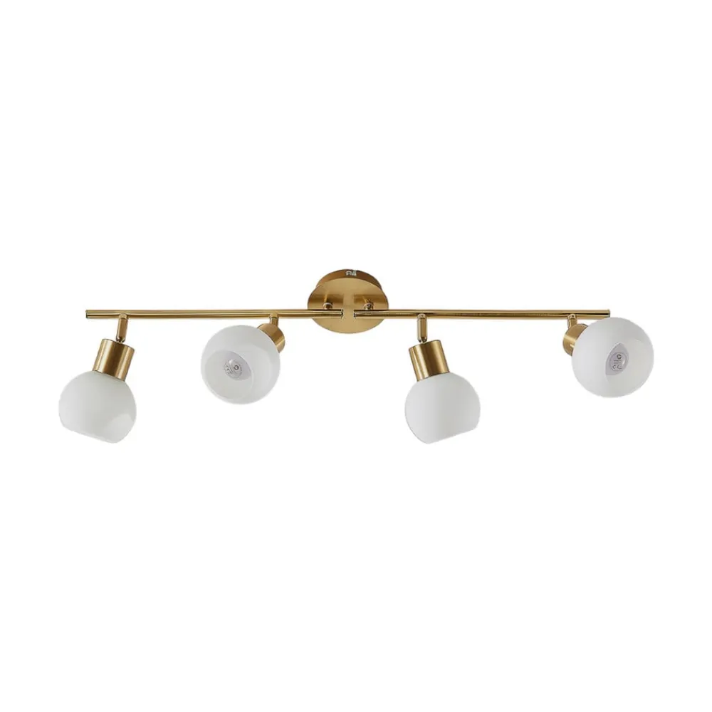 Lindby Gang|Loftlamper > loftlampe Elaina, 70 cm, 4 lyskilder, messing, glas, E14