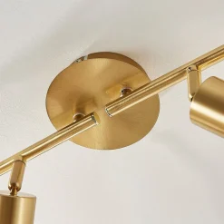 Lindby Gang|Loftlamper > loftlampe Elaina, 70 cm, 4 lyskilder, messing, glas, E14