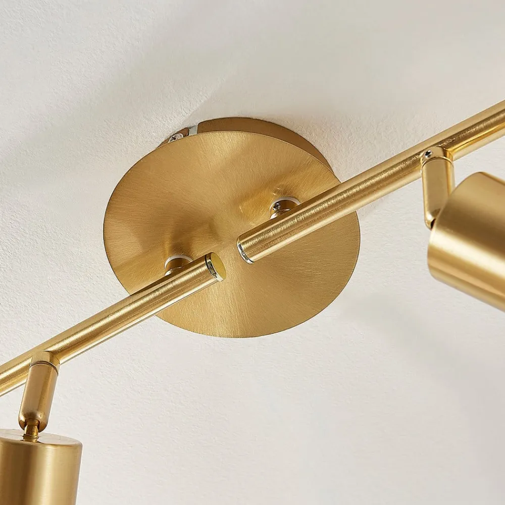 Lindby Gang|Loftlamper > loftlampe Elaina, 70 cm, 4 lyskilder, messing, glas, E14
