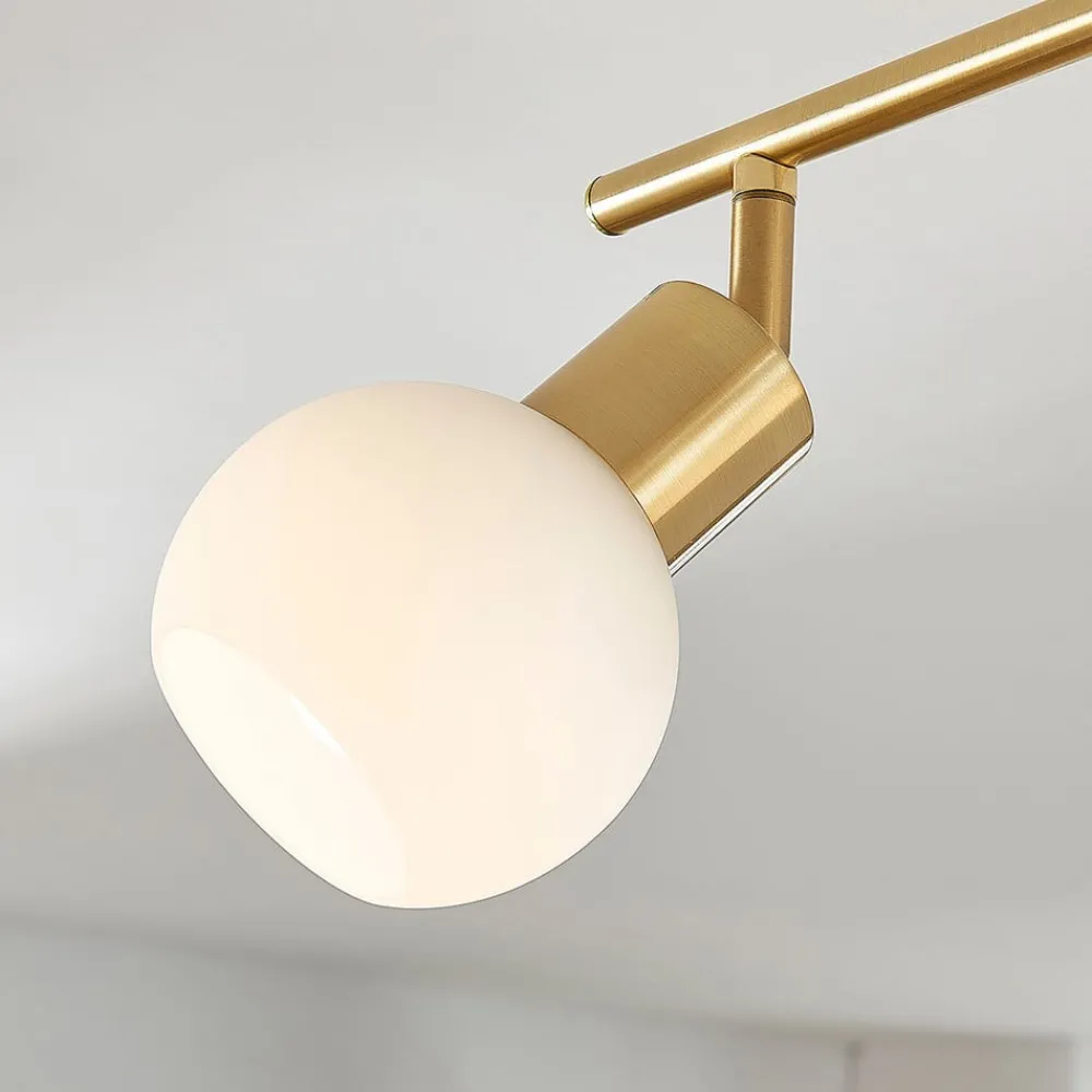 Lindby Gang|Loftlamper > loftlampe Elaina, 70 cm, 4 lyskilder, messing, glas, E14