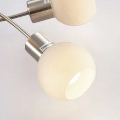 Lindby Gang|Loftlamper > loftlampe Elaina, 65 cm, 5 lyskilder, nikkel, glas, E14