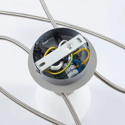 Lindby Gang|Loftlamper > loftlampe Elaina, 65 cm, 5 lyskilder, nikkel, glas, E14
