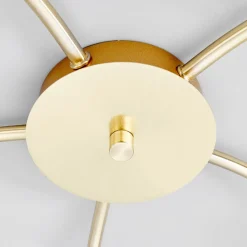 Gang|Loftlamper ^ Lindby loftlampe Elaina, Ø54cm, 5 lyskilder, messing, glas, E14