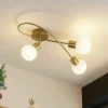 Gang|Loftlamper ^ Lindby loftlampe Elaina, 54 cm, 3 lyskilder, messing, glas, E14