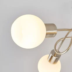 Lindby Gang|Loftlamper > loftlampe Elaina, Ø 38cm, 3 lyskilder, nikkel, glas, E14