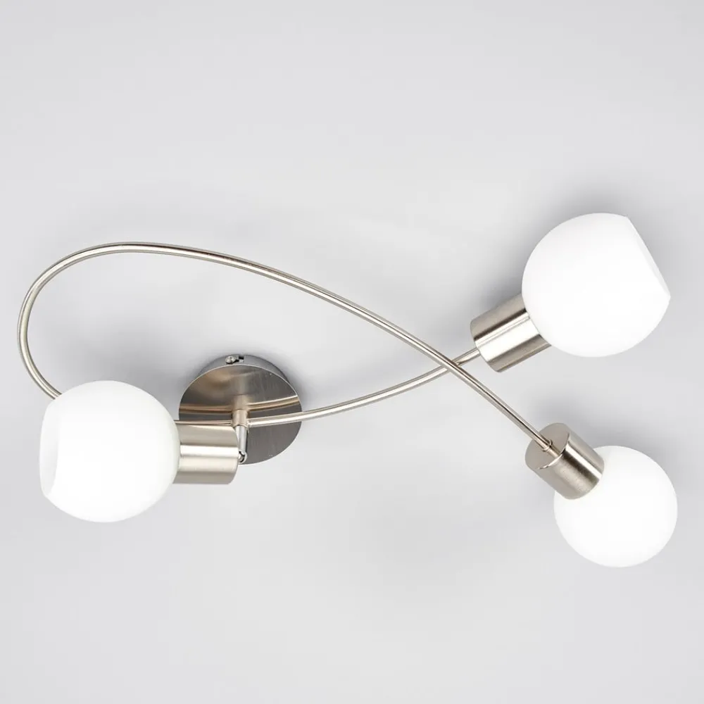 Lindby Gang|Loftlamper > loftlampe Elaina, 50 cm, 3 lyskilder, nikkel, glas, E14