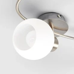Lindby Gang|Loftlamper > loftlampe Elaina, 50 cm, 3 lyskilder, nikkel, glas, E14