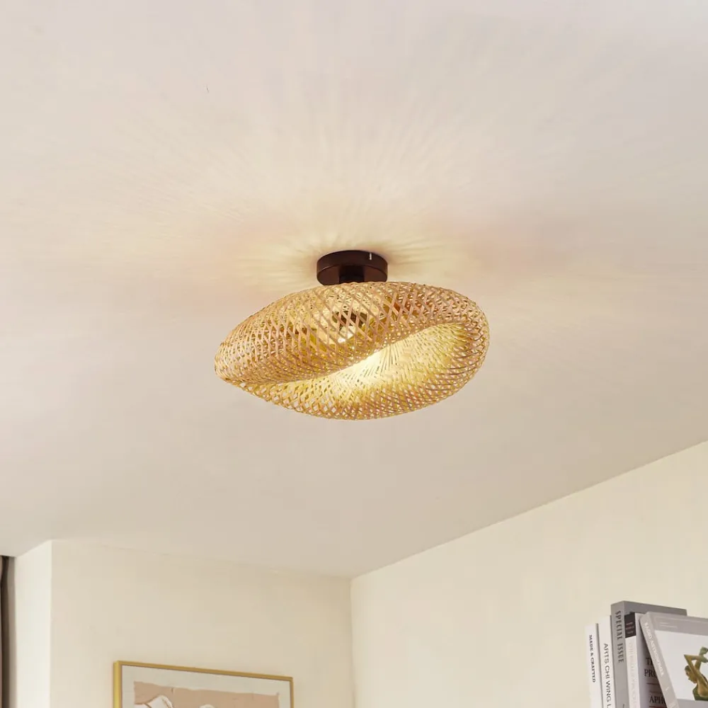 Lindby Loftlamper|Pendellamper > loftlampe Eleane, bambus, natur, Ø 50 cm