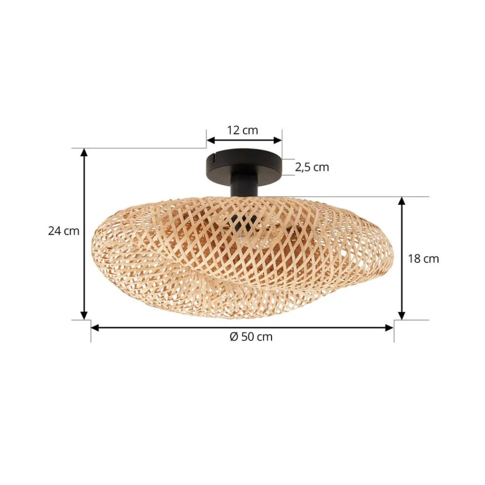 Lindby Loftlamper|Pendellamper > loftlampe Eleane, bambus, natur, Ø 50 cm