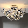 Loftlamper ^ Lindby loftlampe Elviro, Ø 50 cm, kromfarvet, metal