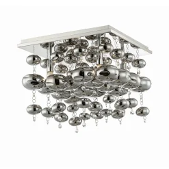 Lindby Gang|Loftlamper > loftlampe Esfera, røggrå, glas, 4 lyskilder, 35 cm