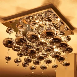 Lindby Gang|Loftlamper > loftlampe Esfera, røggrå, glas, 4 lyskilder, 35 cm