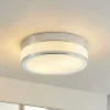 Lindby Loftlamper|Loftlamper > Loftlampe Flavi, Ø 28 cm, krom, glas, IP44, E27