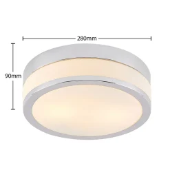 Lindby Loftlamper|Loftlamper > Loftlampe Flavi, Ø 28 cm, krom, glas, IP44, E27