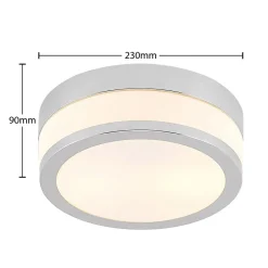 Lindby Gang|Loftlamper > loftlampe Flavi, Ø 23 cm, krom, glas, IP44, E27