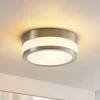 Lindby Loftlamper > Loftlampe Flavi, Ø 23 cm, nikkel, glas, IP44, E27