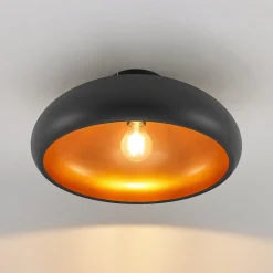 Lindby Gang|Loftlamper > loftlampe Gerwina, sort/guld, metal, 40 cm, E27