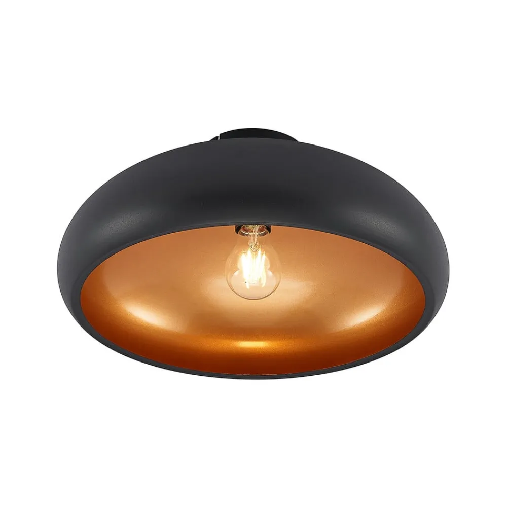 Lindby Gang|Loftlamper > loftlampe Gerwina, sort/guld, metal, 40 cm, E27